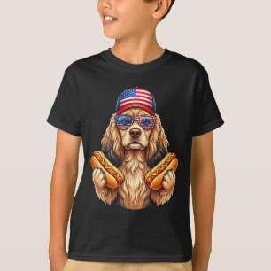 4 juli hotdog cocker spaniel kat grappig t-shirt