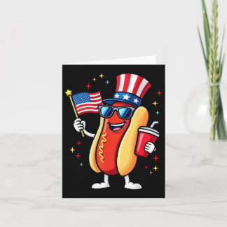 4 juli hotdog grappig vierde juli patriottisch kaart