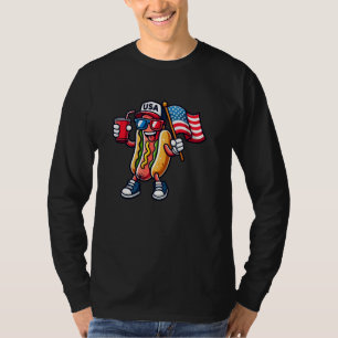4 juli Hotdog Grappig Vierde juli Patriottisch T-shirt