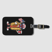 4 juli Hotdog Grappige Patriottische Vlag VS Bagagelabel (Voorkant (horizontaal))