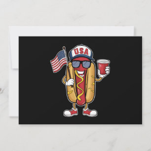 4 juli Hotdog Grappige Patriottische Vlag VS Kaart
