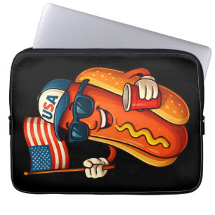 4 juli Hotdog Grappige Patriottische Vlag VS Laptop Sleeve