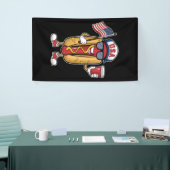 4 juli Hotdog Grappige Patriottische Vlag VS Spandoek (Beurs)
