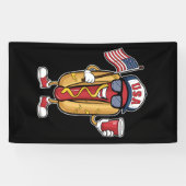 4 juli Hotdog Grappige Patriottische Vlag VS Spandoek (Horizontaal)