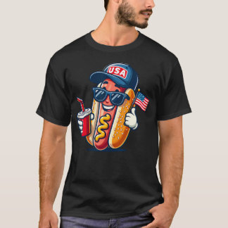 4 juli Hotdog Grappige vierde juli Patriottisch T-shirt