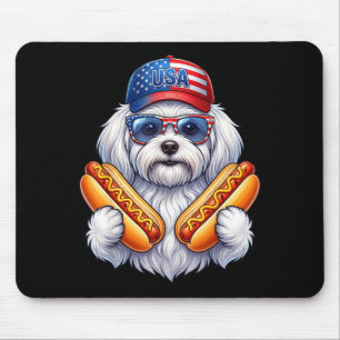4 juli hotdog maltes grappig patriottisch usa vlag muismat