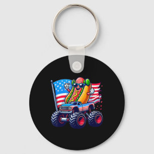 4 juli Hotdog Sungles Monster Truck Amerikaans Sleutelhanger