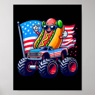 4 juli Hotdog Zonnebril Monstertruck Amerikaanse  Poster