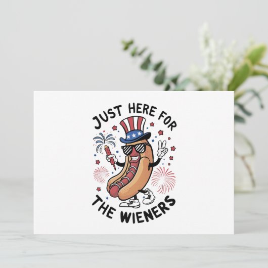 4 juli hotdogs USA Amerikaanse vlag Patriottisch  Kaart (Staand voorkant)
