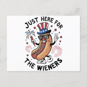 4 juli hotdogs VS Amerikaanse vlag Patriottisch Briefkaart