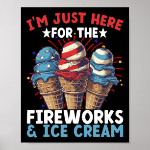 4 juli ijs Patriottisch ijs Poster