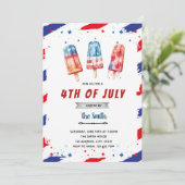4 juli ijslolly uitnodiging (Staand voorkant)