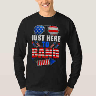 4 juli ik ben hier gewoon om vuurwerk af te steken t-shirt