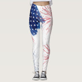4 juli Independence Day Parade Rood Wit Blauw Leggings (Voorkant)