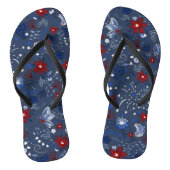 4 juli, Independence Patriottisch Rood Wit Blauw Teenslippers (Voetbed)