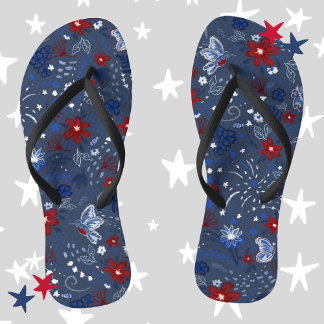 4 juli, Independence Patriottisch Rood Wit Blauw Teenslippers