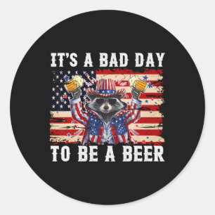 4 juli is het een slechte dag om een grappige bier ronde sticker