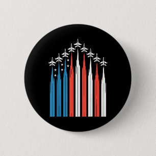 4 juli jachtvliegtuig Amerikaanse vlag Onafhankeli Ronde Button 5,7 Cm