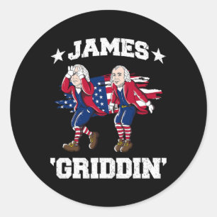 4 juli James Madison Griddy James Griddin Ronde Sticker