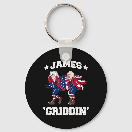 4 juli James Madison Griddy James Griddin Sleutelhanger (Voorkant)