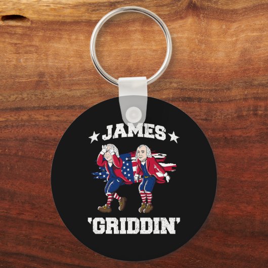4 juli James Madison Griddy James Griddin Sleutelhanger (Voorkant)