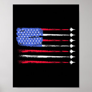 4 juli Jet American Flag Patriotic USA voor mij Poster