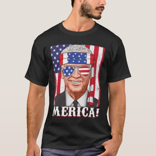 4 juli Joe Biden Merica Vlag VS T-shirt (Voorkant)