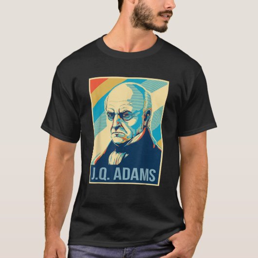 4 juli John Quincy Adams President Retro Patr T-shirt (Voorkant)