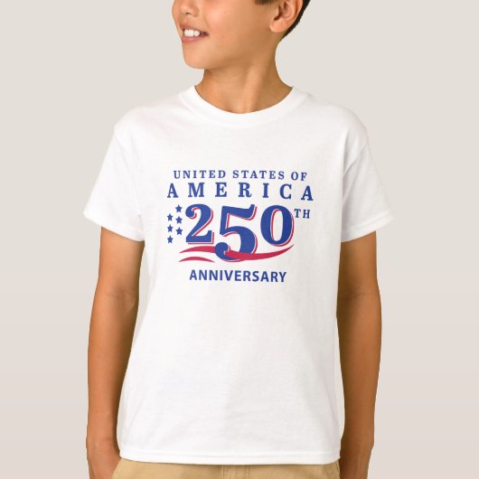 4 juli Junior Golfer USA 250ste Verjaardag T-shirt (Voorkant)