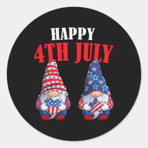 4 juli kabouters Amerika Onafhankelijkheidsdag Pat Ronde Sticker