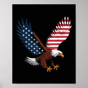 4 juli Kale Adelaar Amerikaanse vlag Patriottisch Poster