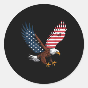 4 juli Kale Adelaar Amerikaanse vlag Patriottisch Ronde Sticker