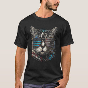 4 juli kat Amerikaanse vlag Amerika Patriottische T-shirt