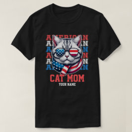 4 juli Kat in Bril Kat Mam Gepersonaliseerd T-shirt
