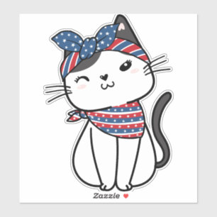 4 juli kat op maat gemaakte vinyl sticker