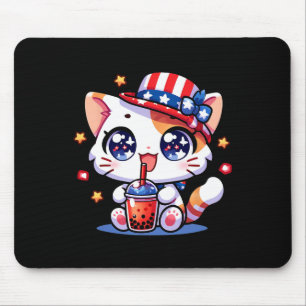 4 juli Kat Shirt Meisjes Kinder Kawaii Anime Boba Muismat