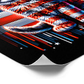 4 juli kat VS-vlag Cute Kitten Memorial Day  Poster (Hoek)