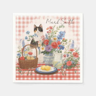 4 juli katten servetten Patriottische kattenfeest