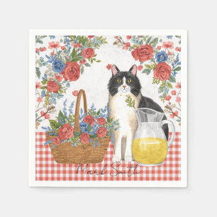 4 juli katten servetten Patriottische kattenfeest 