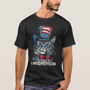 4 juli kattenliefhebber, trots om een Meow-ricaan T-shirt