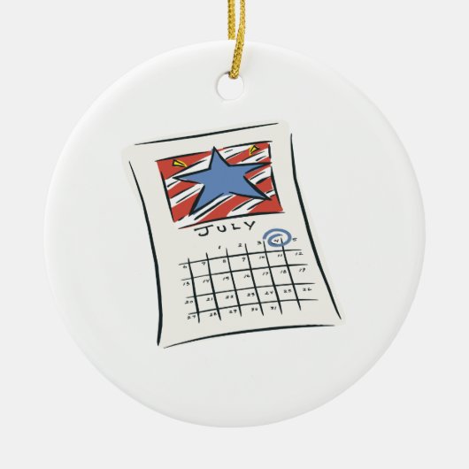 4 juli keramisch ornament (Voorkant)