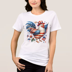 4 juli Kip Clipart-61531 Tri-Blend Shirt