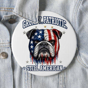 4 juli knorrige patriottische Bulldog-knopen Ronde Button 6,0 Cm