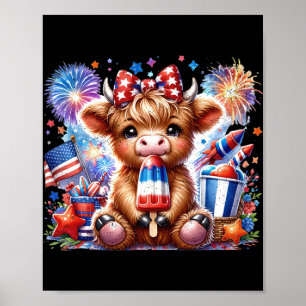 4 juli koe ijslolly vuurwerk VS Amerikaans Poster