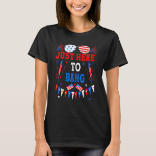 4 juli kom ik net hier om de vlag van de VS te ban T-shirt