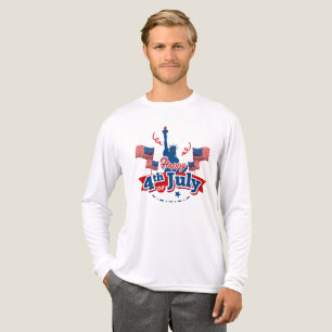4 juli landmark vlag Tri-Blend shirt
