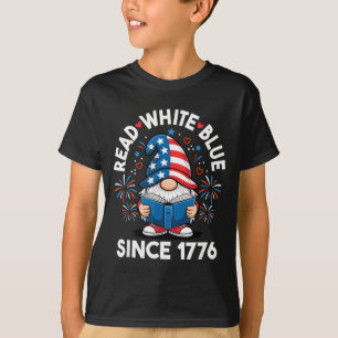 4 juli lees kabouter rood wit blauw USA T-shirt