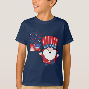 4 juli Leprechaun en Amerikaanse vlag T-shirt