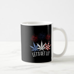 4 juli Let's Get Lit Weed Amerikaanse vlag Koffiemok