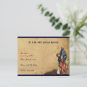 4 juli  Liberty Meisje met Vlaggen Briefkaart (Staand voorkant)